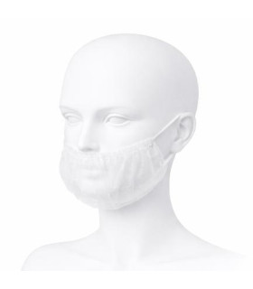 Cobre-barba branco descartável da TST ALBA