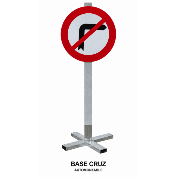 Base cruz automontable en acero galvanizado 50x50cm SEKURECO