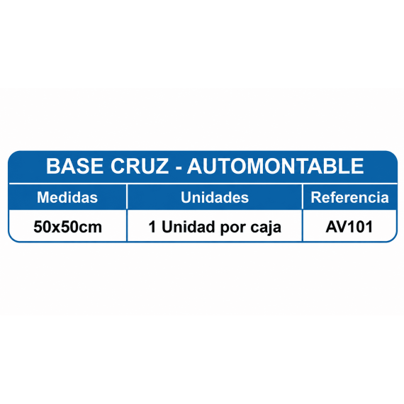 Base cruz automontable en acero galvanizado 50x50cm SEKURECO
