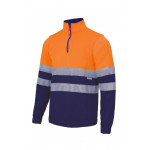 Sudadera bicolor con cremallera alta visibilidad Serie 305701
