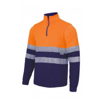 Sudadera bicolor con cremallera alta visibilidad Serie 305701