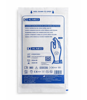 Sterile surgical latex glove without dust (50 pairs pack)