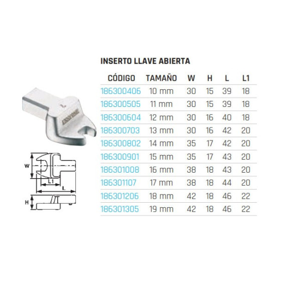 Insert open / fixed key (insert 9x12 mm) 690510