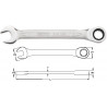 Flat combination wrenches with ratchet