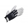 Grain Cowhide Leather Gloves with Fabric Back with Velcro Closure