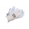 Cowhide gloves with breathable knitted back - COFAN