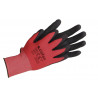 Luvas impregnadas de nitrilo modelo Sandy Coating Cor Vermelho e Preto em Pacotes de 12 pares COFAN