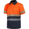 Combined high-visibility polo in polyester micropiqué WORKTEAM C3890