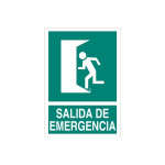Segnale di evacuazione Pictorama e testo - uscita di emergenza sinistra