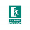 Evacuation sign indicating Emergency Exit pictogram and text left COFAN