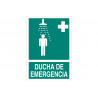 Sinal de chuveiro de emergência (texto e pictograma) luminoso COFAN