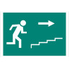 Luminescent evacuation signal with only pictogram Exit Right Stair (up) COFAN