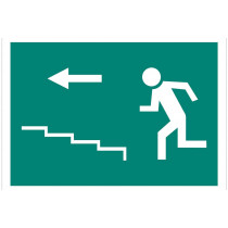 Señal evacuación solo pictorama - Salida Escalera izquierda "Subida"