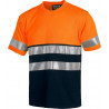Camiseta alta visibilidad con cintas reflectantes en mangas y pecho WORKTEAM C3941
