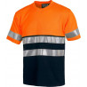 Camiseta de alta visibilidade com cintas refletoras nas mangas e no peito WORKTEAM C3941