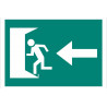 Photoluminescent sign pictogram Emergency exit left door COFA