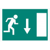 Photoluminescent sign with pictogram Exit Down COFAN