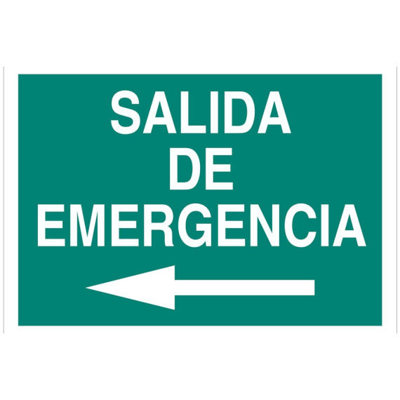 Evacuation du signal Seulement texte - sortie de secours gauche