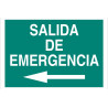 Evacuation sign Emergency Exit left arrow text and pictogram COFAN