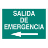 Señal evacuación Salida de Emergencia flecha izquierda de texto y pictograma COFAN