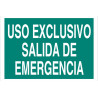 Photoluminescent sign Exclusive use emergency exit COFAN
