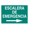 Señal evacuación solo texto - Escalera de Emergencia derecha
