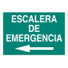 Señal evacuación solo texto - Escalera de Emergencia izquierda