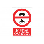 Pictogramme de signe interdit et texte - Entrée des véhicules