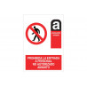 No entry of Asbestos (text and pictogram), COFAN prohibition sign