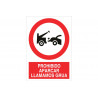 Sinal de pictograma e texto Proibido estacionar "Avisamos Guindaste" COFAN