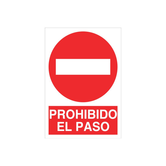 Señal prohibido pictograma y texto - Prohibido el Paso