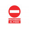 No-pass sign (text and pictogram)
