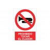 Prohibido Claxon, cartel de seguridad de texto y pictograma COFAN