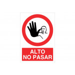 Señal prohibido pictograma y texto - Alto No Pasar