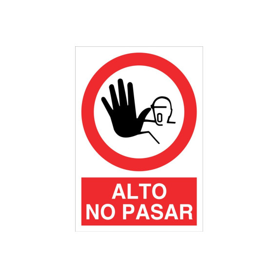 Señal prohibido pictograma y texto - Alto No Pasar