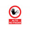 Stop sign, do not pass (text and pictogram) COFAN