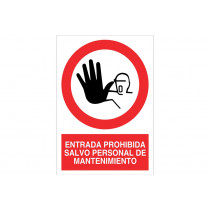 Prohibited Sign Pictogram and text - Input Prohibited except Mant.