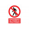 Pictogram and text sign Pedestrians prohibited COFAN