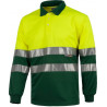 Combined High Visibility Polo with long sleeves and classic collar WORKTEAM C3870
