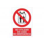 Pictogramment del segno vietato e testo - non utilizzare in caso di emergenza