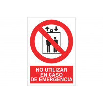 Prohibited Sign Pictogram and Text - Do not use in case of emergency