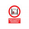 Safety sign indicating Forklifts prohibited to people COFAN