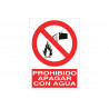 Cartel de seguridad Prohibido apagar con agua COFAN