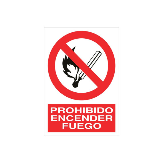 Pictograma e sinal de texto - fogo proibido fogo