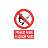 Señal que indica Prohibido fumar y encender fuego COFAN