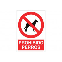 Pictograma e sinal de texto - Cães proibidos