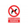 Señal de seguridad Prohibido perros (texto y pictograma) COFAN