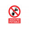Señal de prohibición de pictograma y texto Agua no potable COFAN