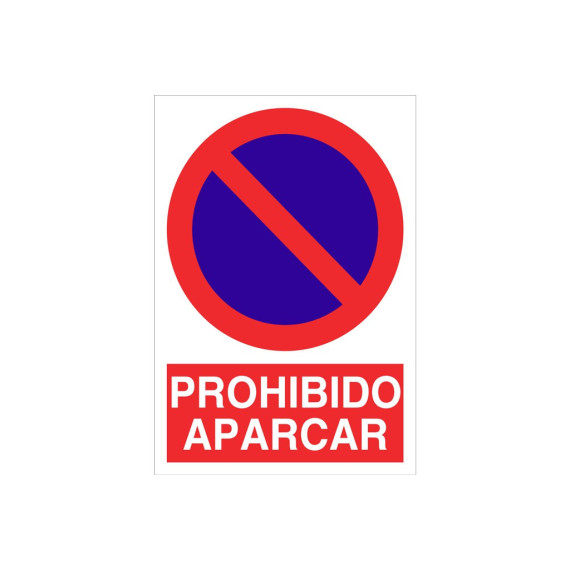 Pictograph and text sign-Prohibited Parking