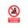 Señal de Prohibido patinar (texto y pictograma) COFAN